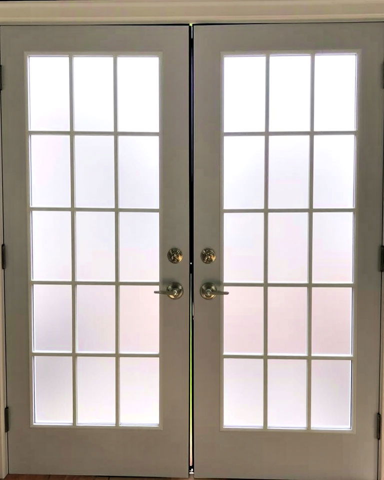 frosted window film for french doors - 20 Window Treatments for French Doors