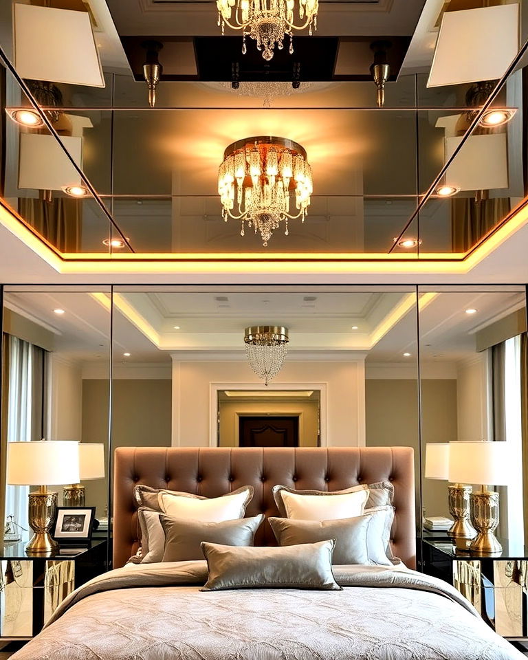 full ceiling mirror above the bed - 20 Mirror on Ceiling Above Bed Ideas
