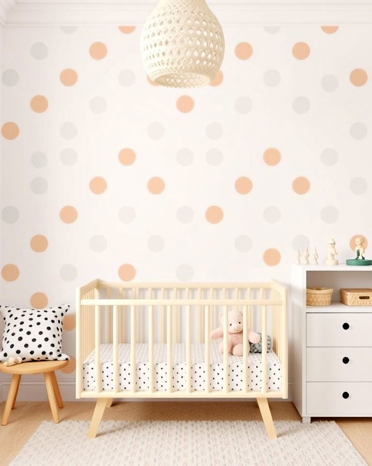 fun polka dots for playful charm - 30 Kids Room Accent Wall Ideas