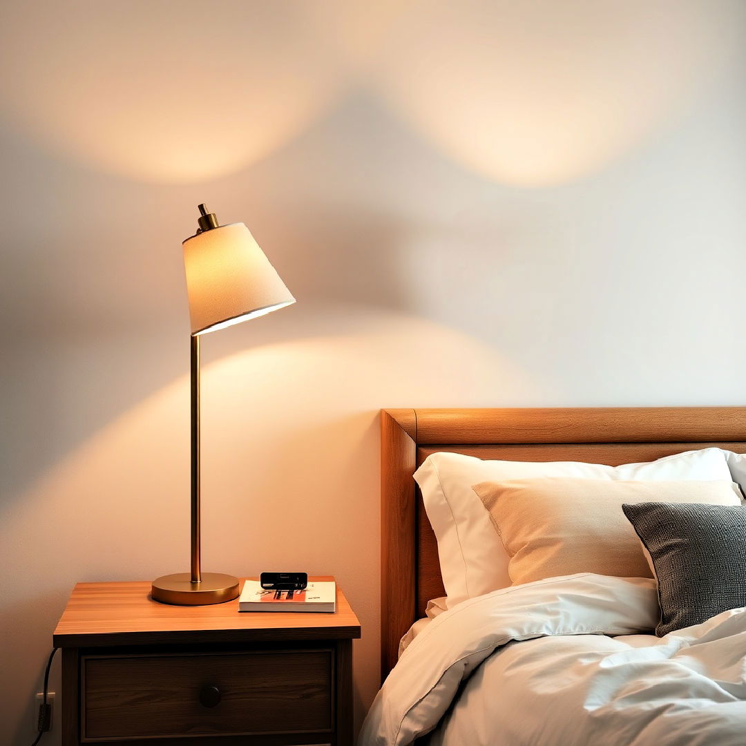 functional bedside table lamp - 40 Bedroom Lighting Ideas