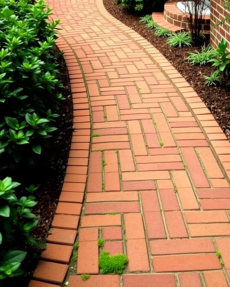 functional brick walkway with gentle arches - 25 Curved Walkway Ideas