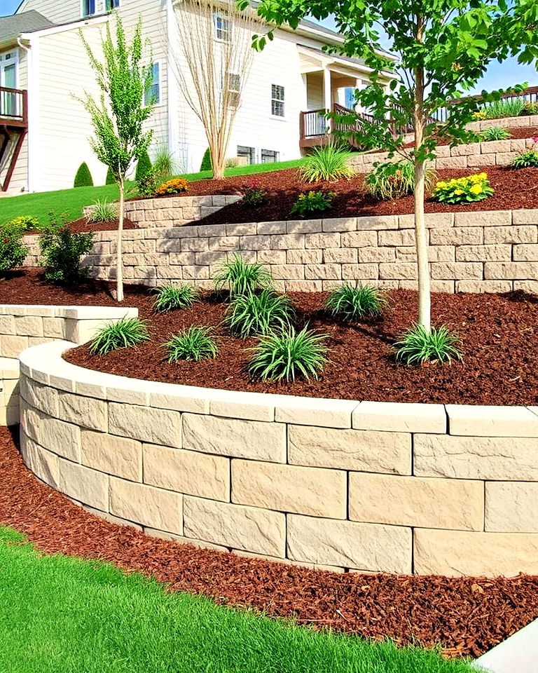 functional concrete retaining walls - 25 Concrete Landscaping Ideas