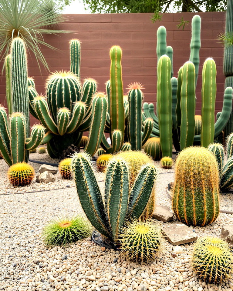 functional desert inspired cactus garden - 30 Drought Tolerant Landscaping Ideas