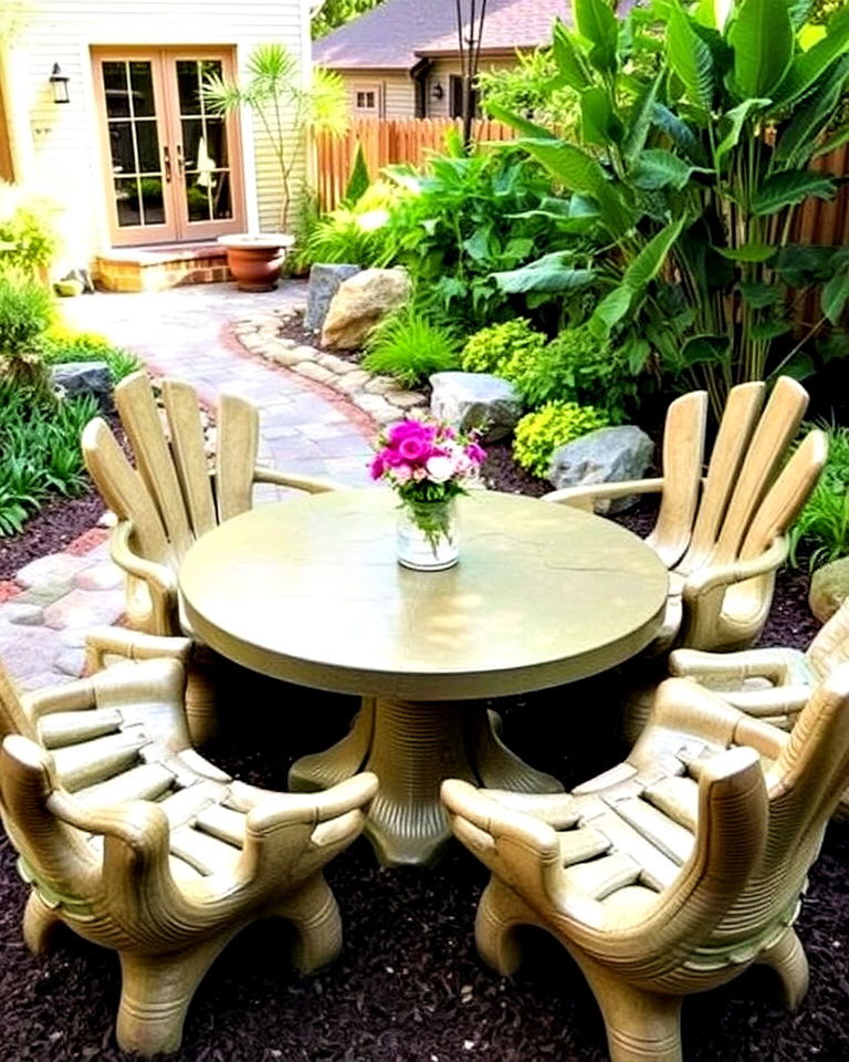 functional dinosaur themed garden furniture - 20 Dinosaur Garden Ideas