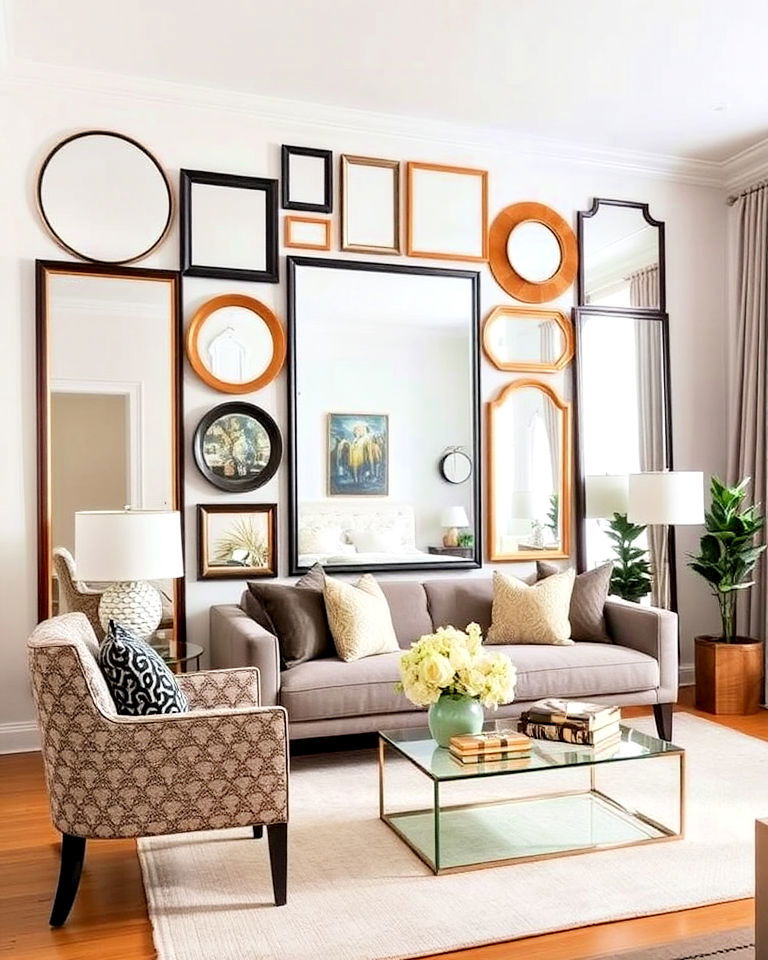 functional full length mirrors - 20 Mirror Collage Wall Ideas