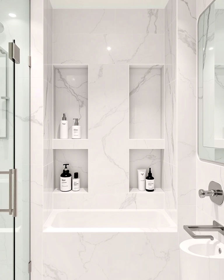 functional marble niches - 20 Luxury Marble Bathroom Ideas