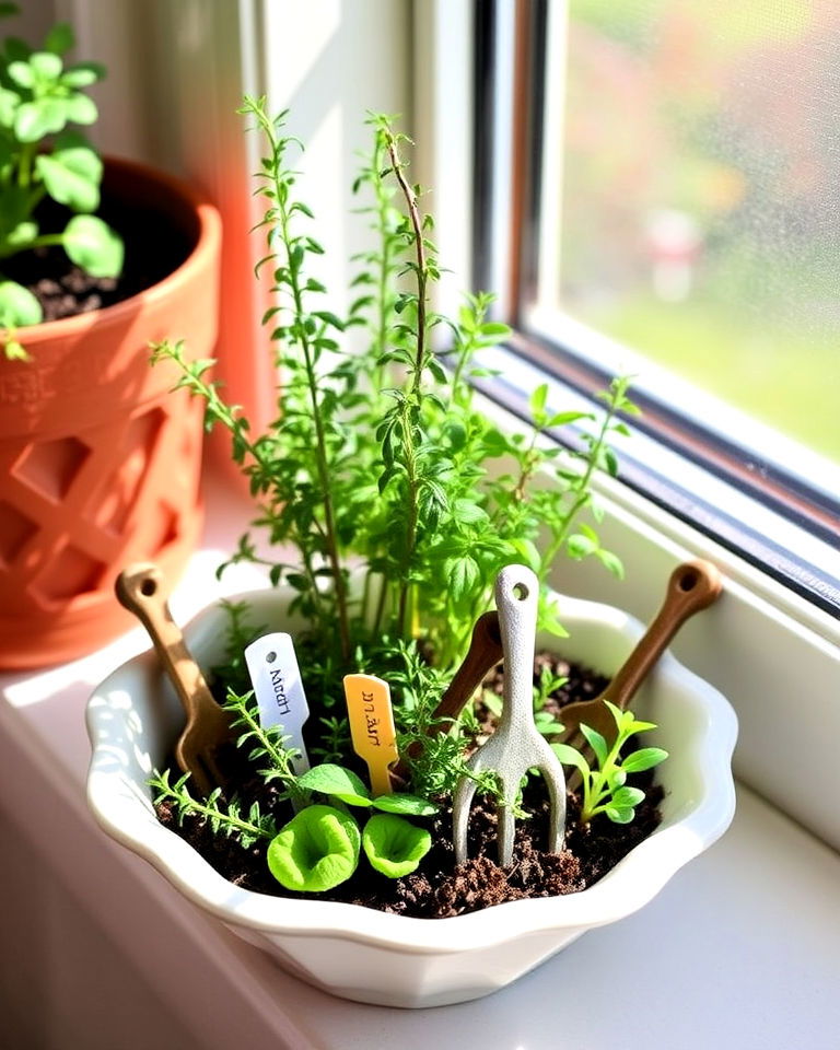 functional miniature herb garden - 20 Miniature Garden Ideas