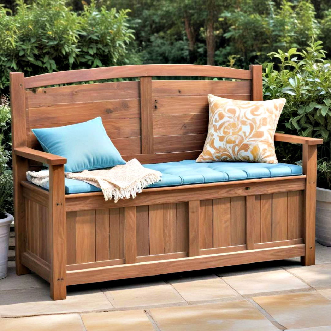 functional outdoor storage bench idea - 25 Patio Furniture Ideas