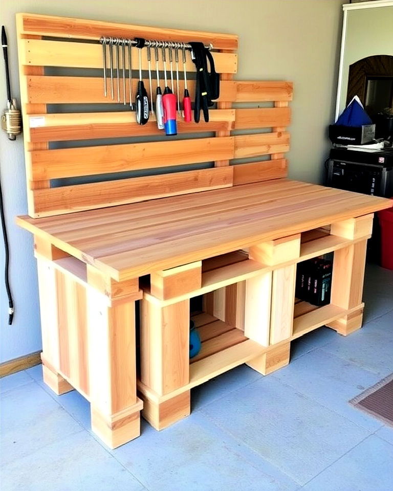 functional pallet workbench ideas - 40 Pallet Furniture Ideas