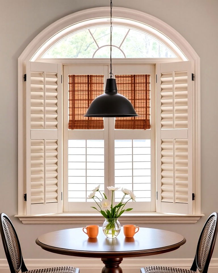 functional shuttered windows - 25 Dining Room Window Ideas