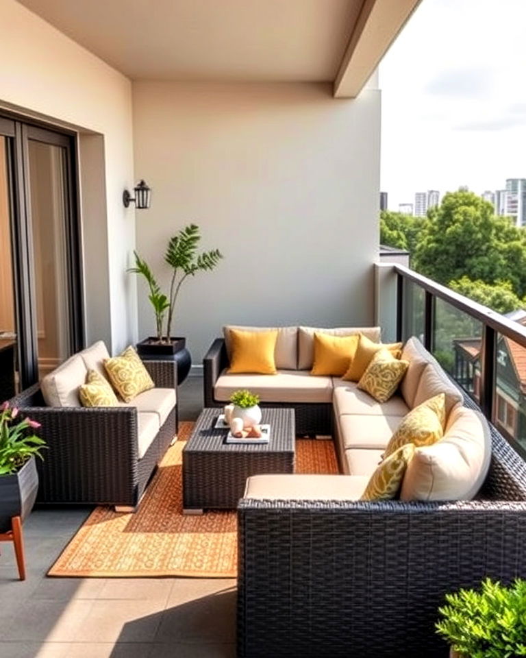 functional vibe modular seating sets - 25 Balcony Seating Ideas