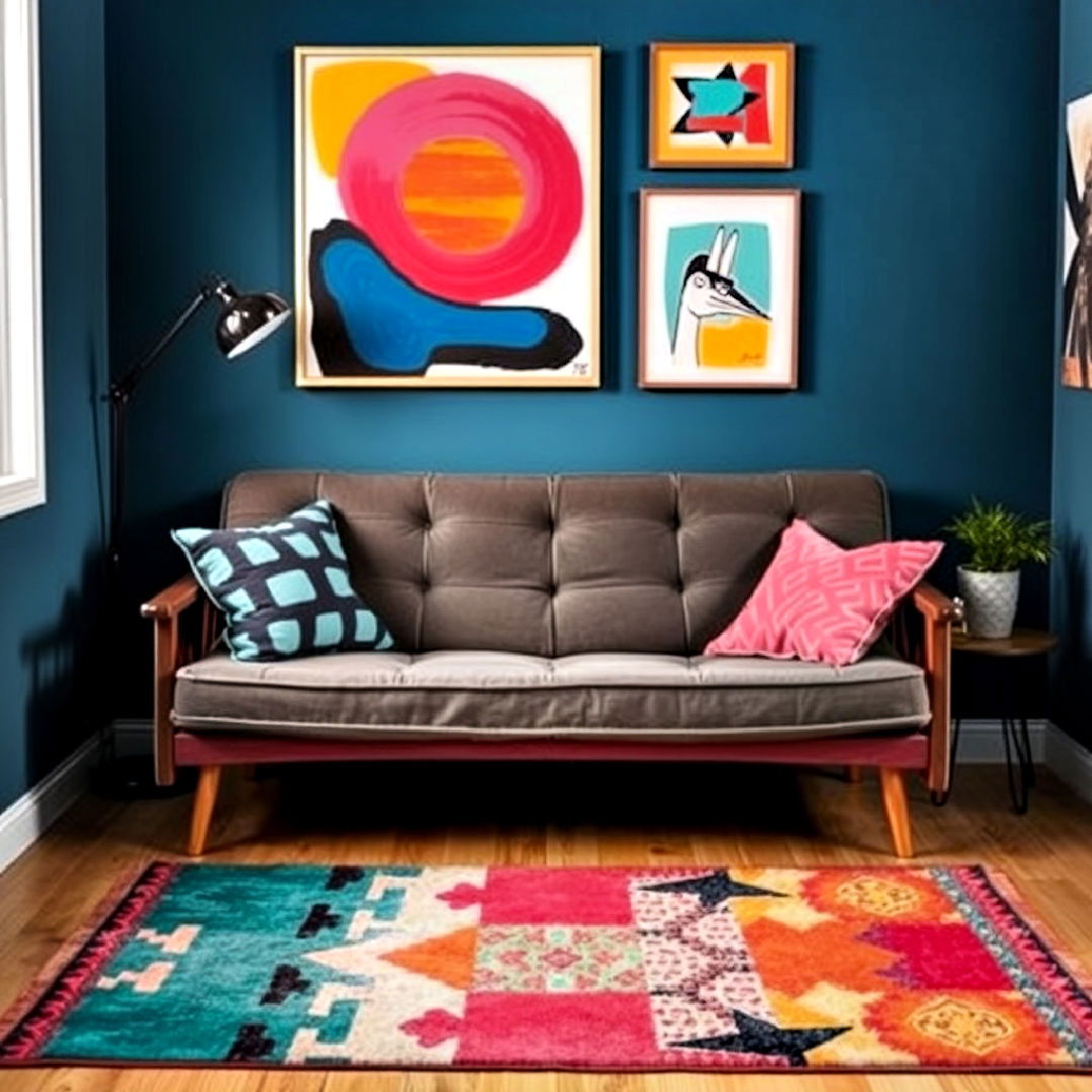 futon bedroom with an artistic touch - 15 Futon Bedroom Ideas