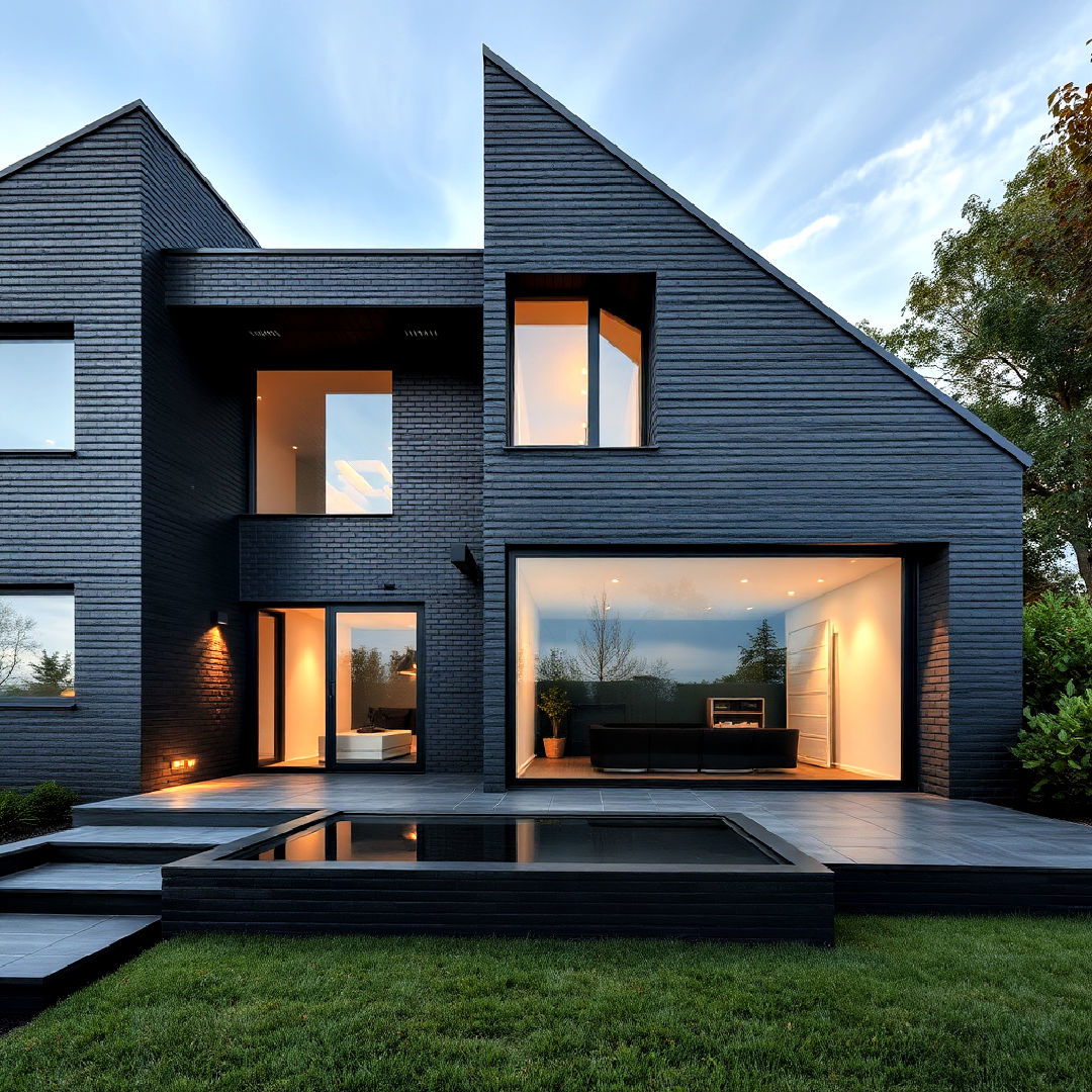 futuristic black brick exterior - 40 Black Brick House Exteriors