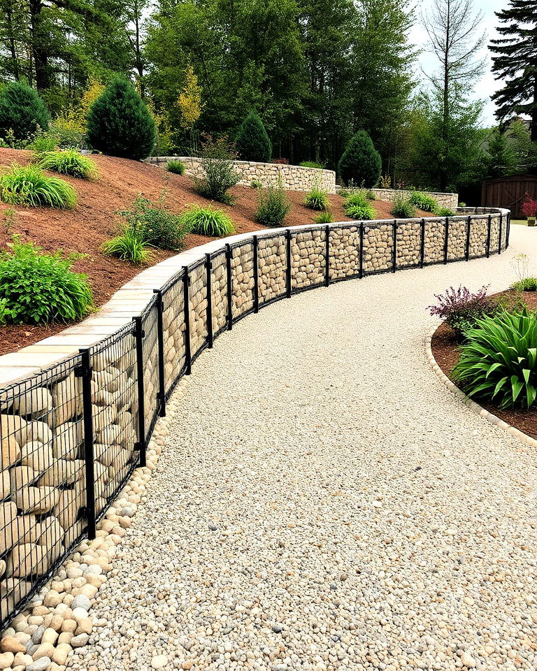 gabion walls for gravel driveway - 25 Gravel Driveway Edging Ideas
