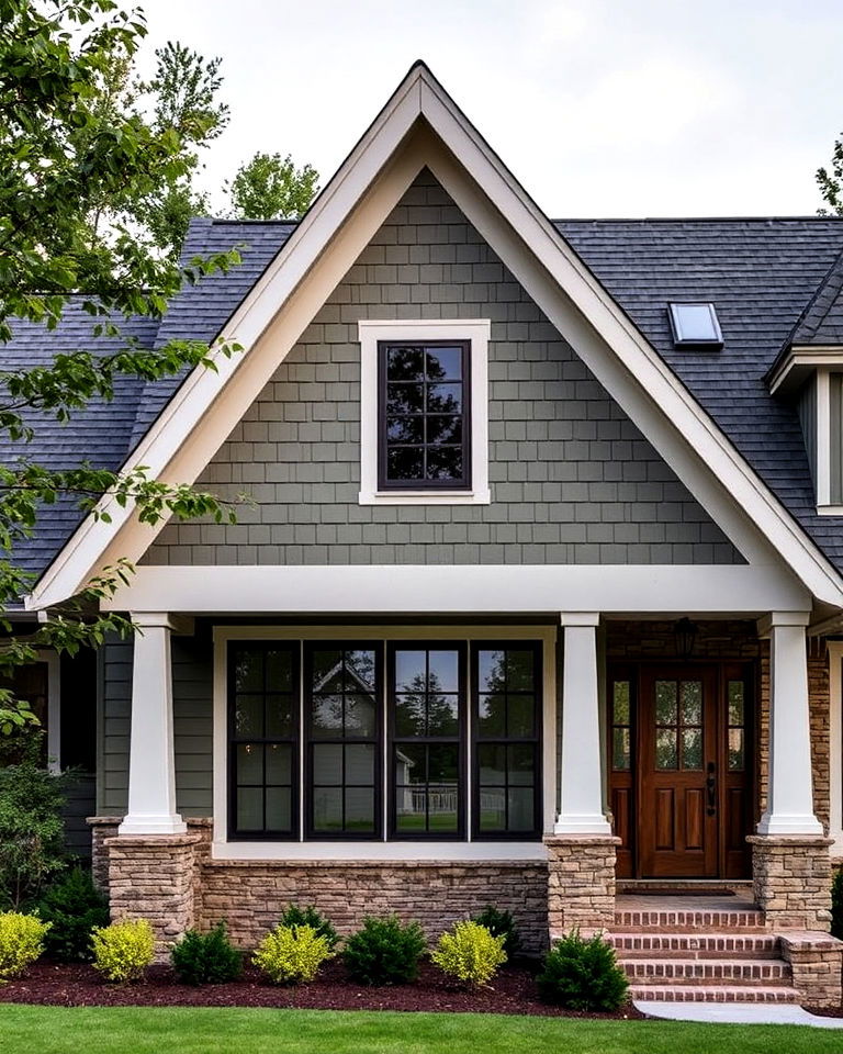 gabled rooflines for transitional home - 30 Transitional Home Exterior Ideas