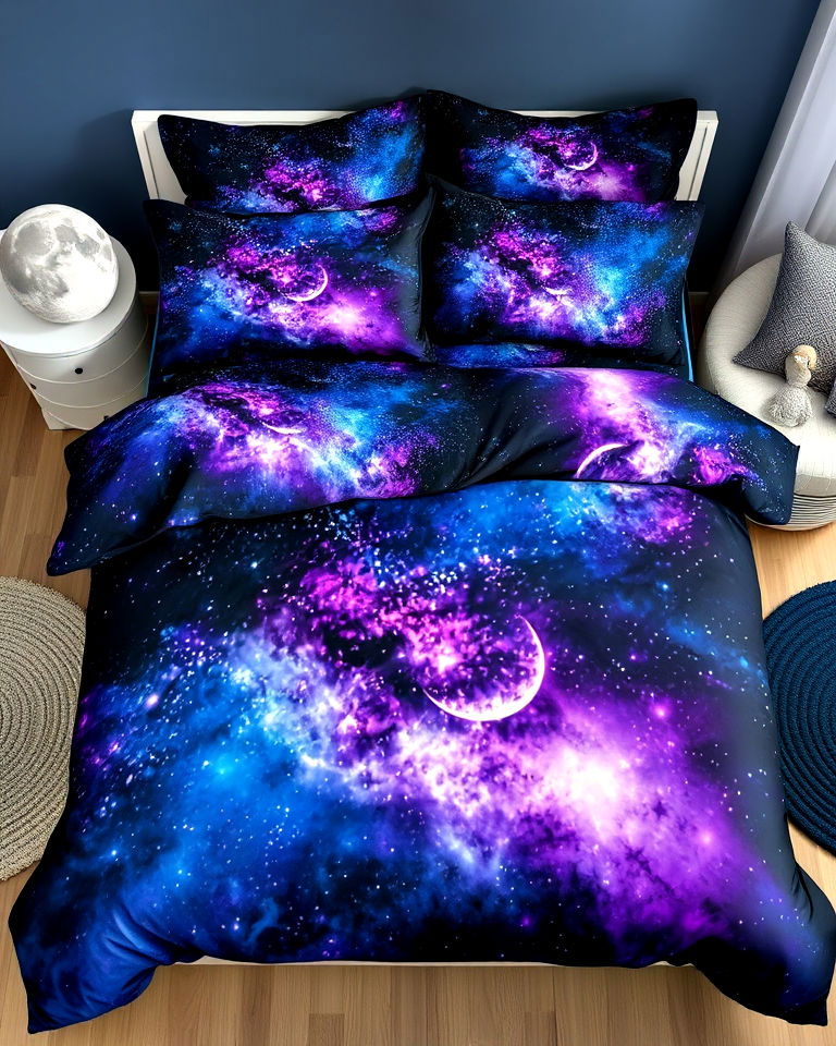 galaxy themed bedding ideas - 20 Galaxy Space-themed Bedroom Ideas