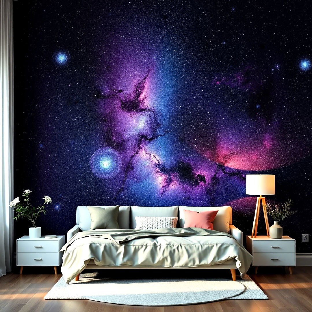 galaxy themed wall mural ideas - 20 Space-themed Room Ideas