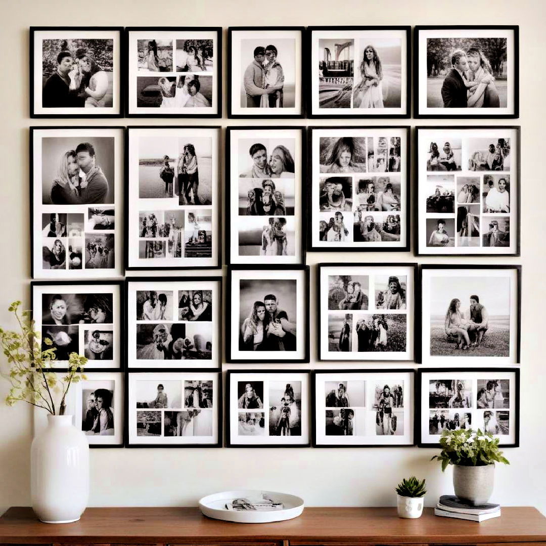 gallery grid photo wall idea - 40 Photo Wall Ideas