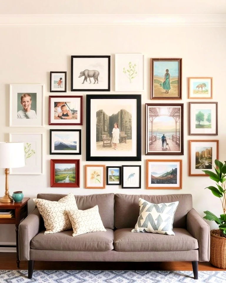 gallery wall art with a story - 25 Eclectic Gallery Wall Ideas
