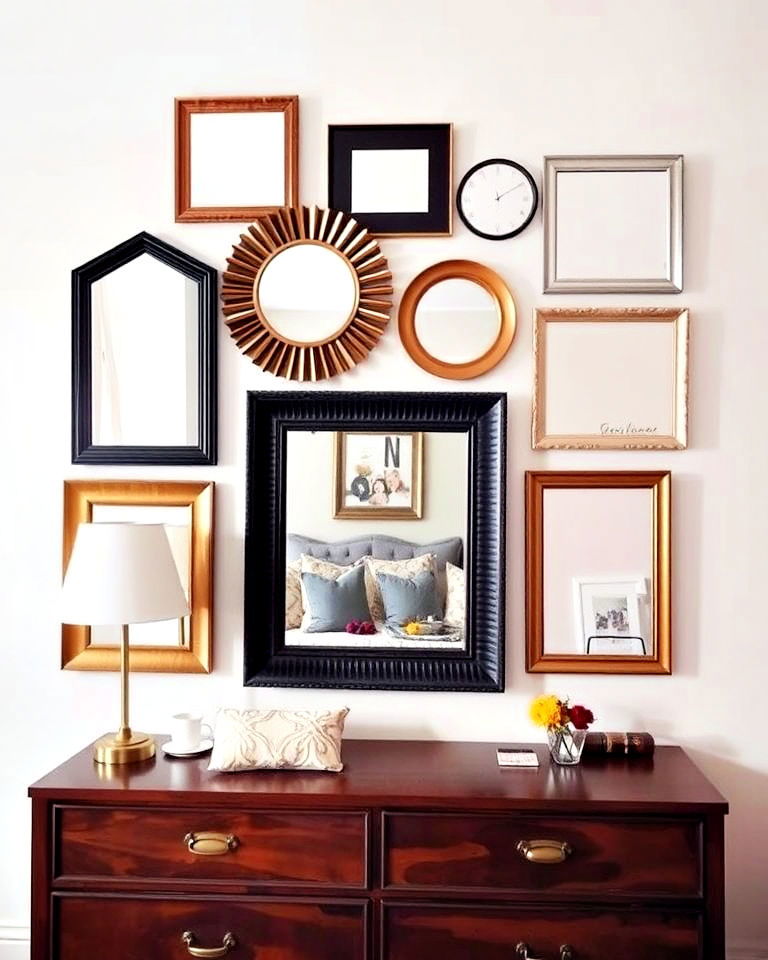 gallery wall to add personality - 20 Mirror Over Dresser Ideas