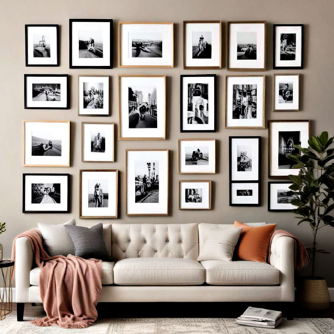 gallery wall to display photos - 40 Home Decor Ideas