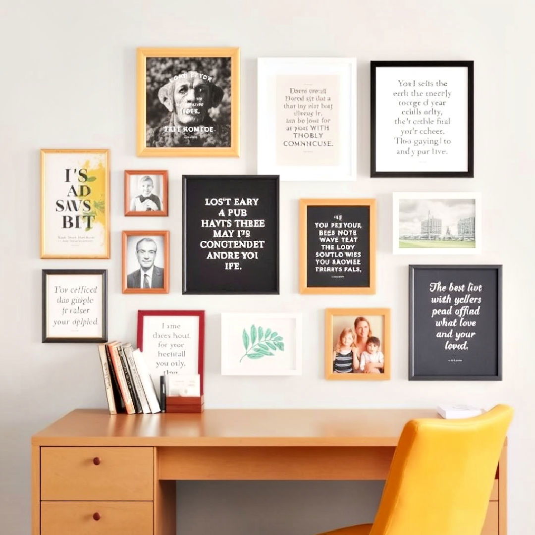 gallery wall with inspirational quotes - 40 Gallery Wall Ideas