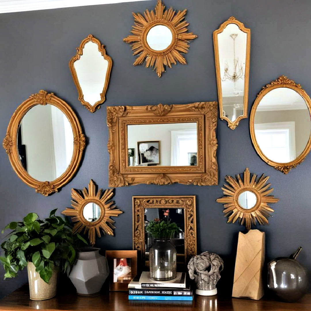 gallery wall with mirrors idea - 40 Gallery Wall Ideas