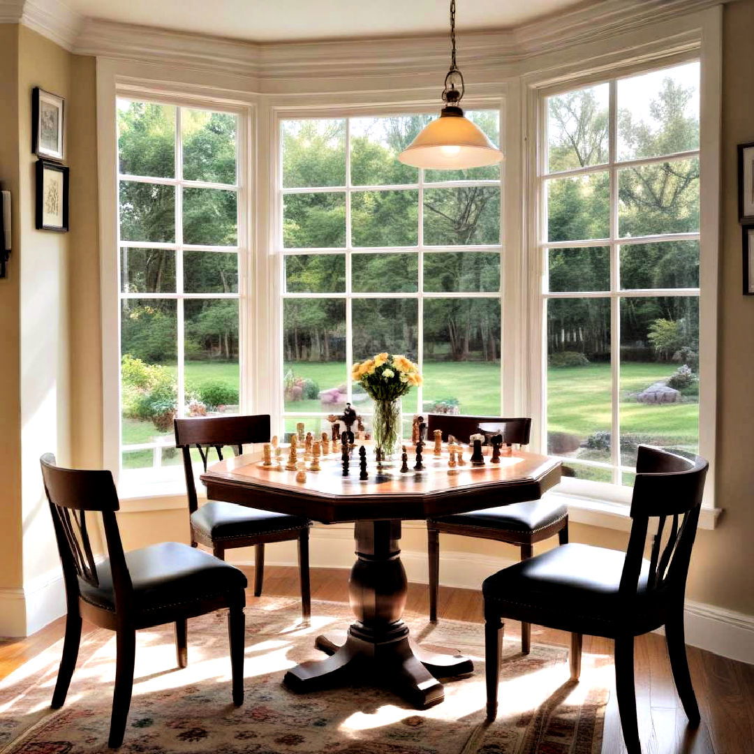 game table set up - 40 Bay Window Ideas