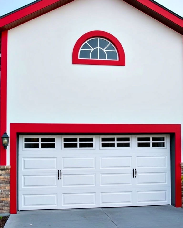 garage door trim with bold contrasting colors - 20 Exterior Garage Door Trim Ideas