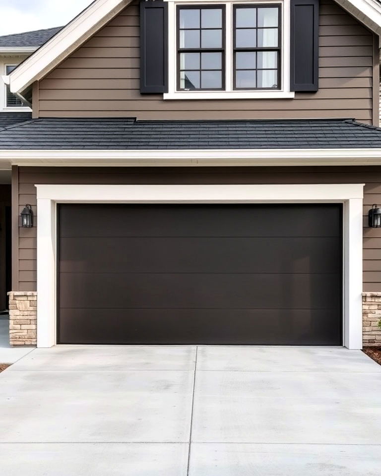 garage door with minimalist flush trim - 20 Exterior Garage Door Trim Ideas