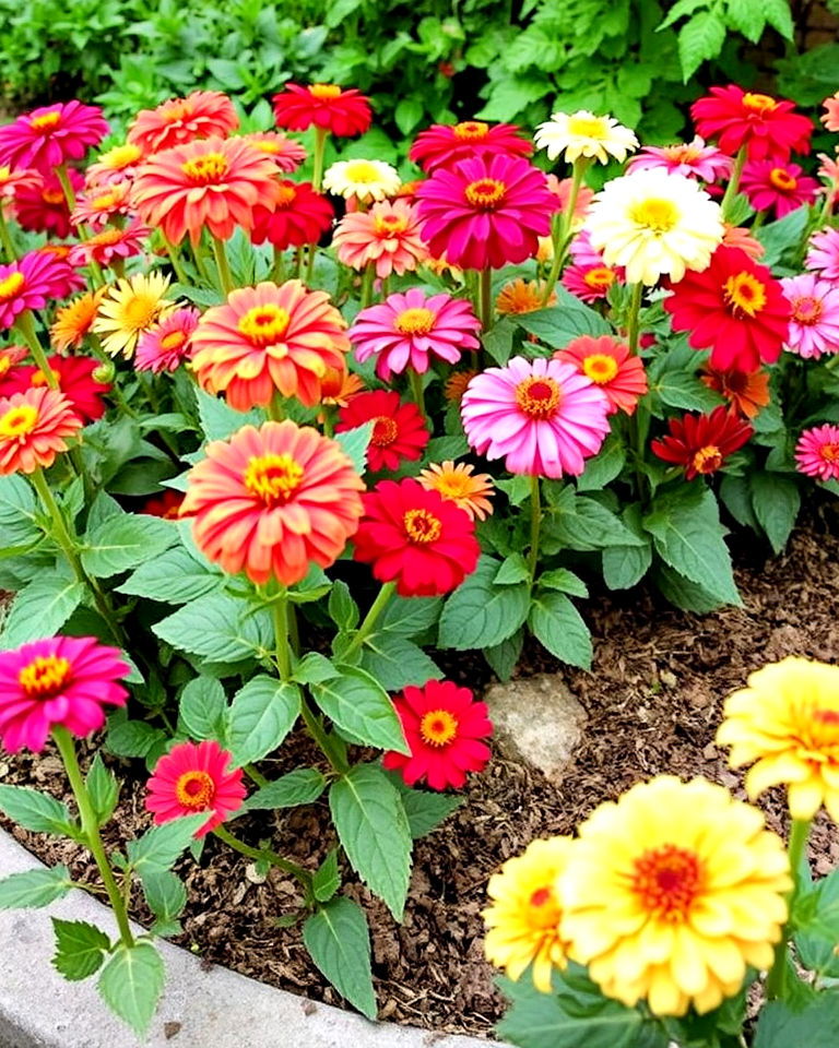 garden edges with zinnias - 25 Zinnia Garden Ideas