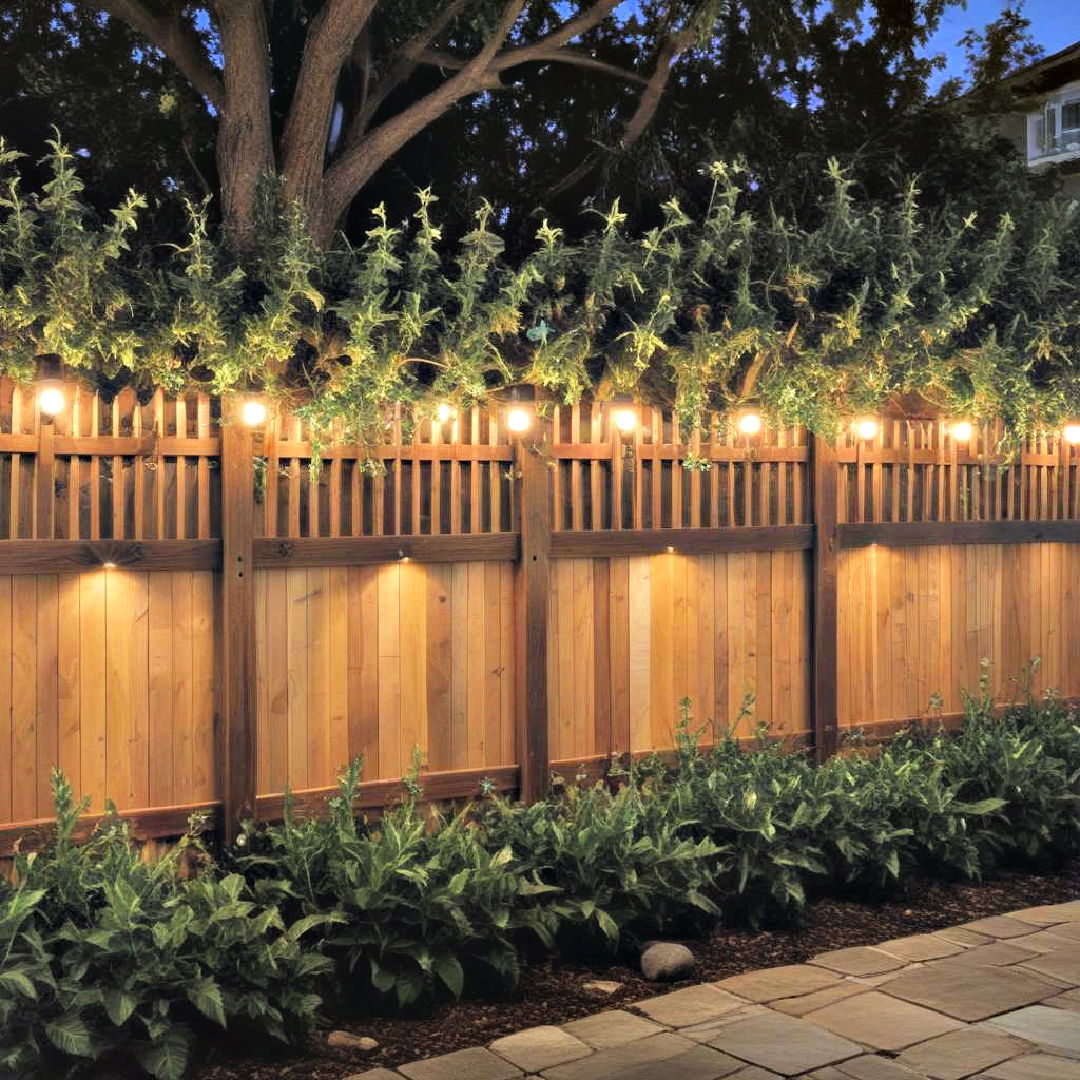 garden fence with lighting - 40 Garden Fence Ideas