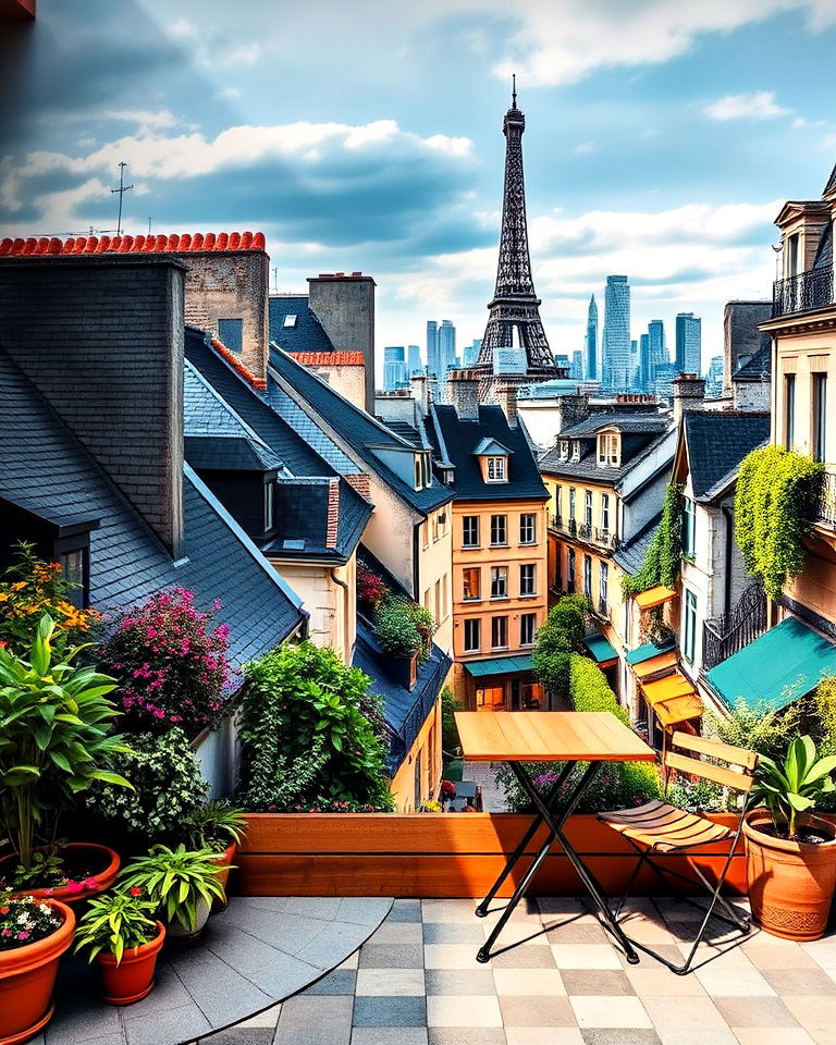garden with cityscape mural - 30 Garden Mural Ideas