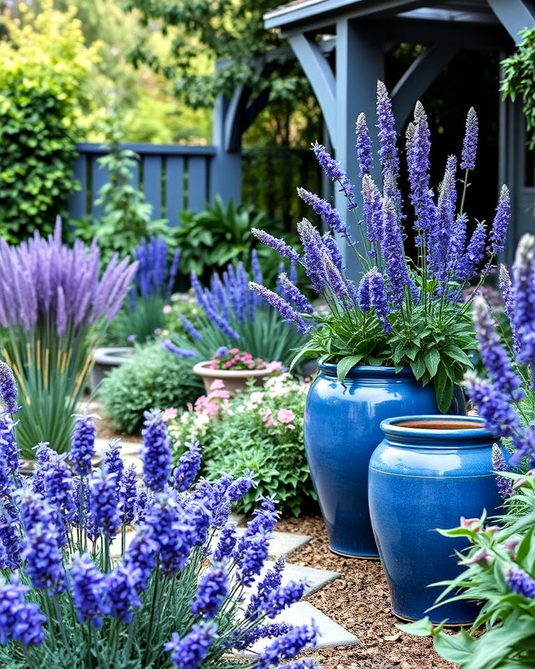 garden with cool blues and purples - 30 Garden Colour Schemes