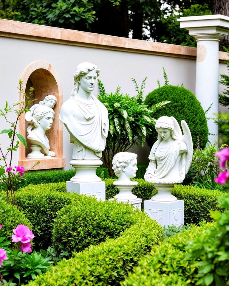 garden with greek sculptures - 30 Greek Garden Ideas