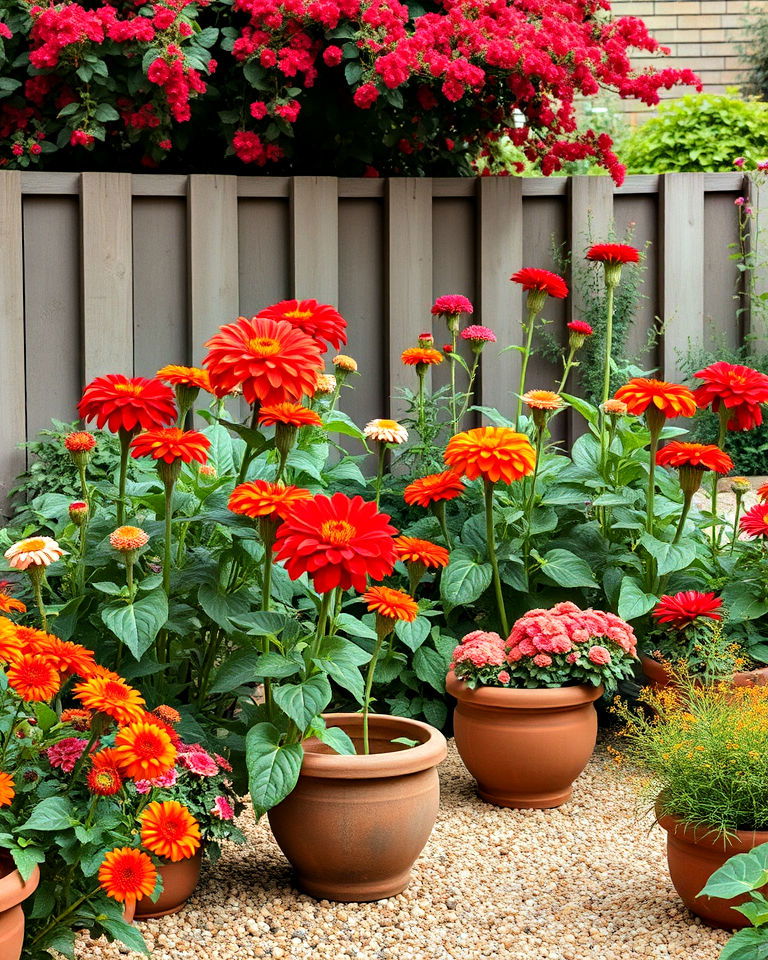 garden with rustic red and orange color scheme - 30 Garden Colour Schemes