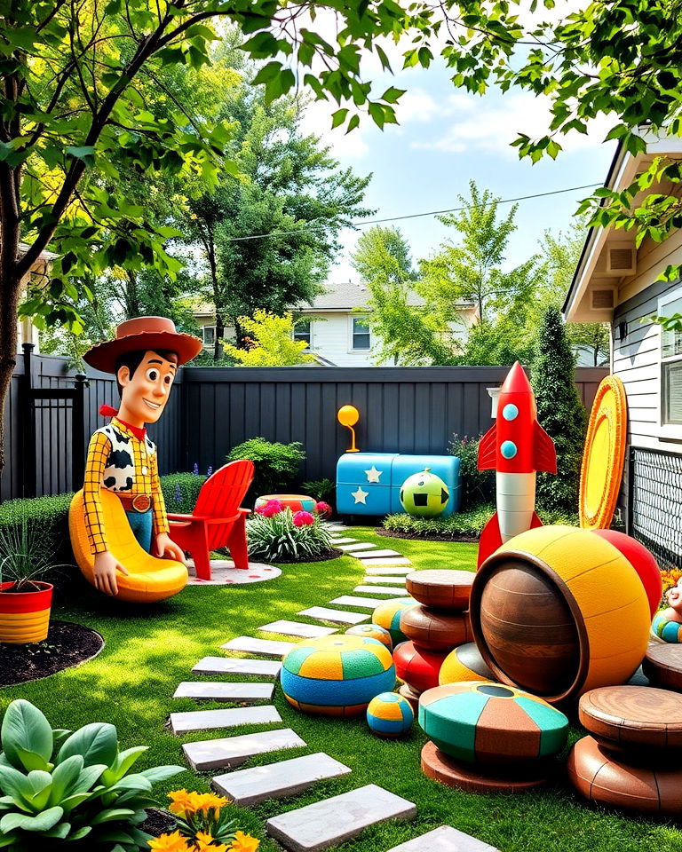 garden with toy story inspired play zone - 20 Disney Garden Ideas
