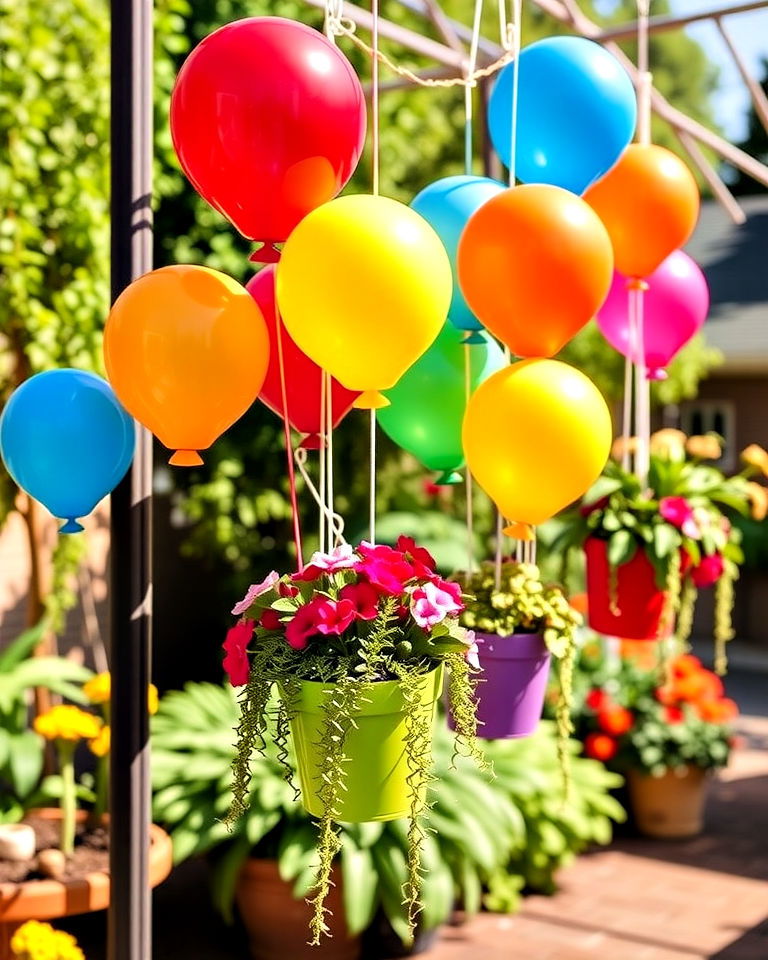 garden with up themed balloon planters - 20 Disney Garden Ideas