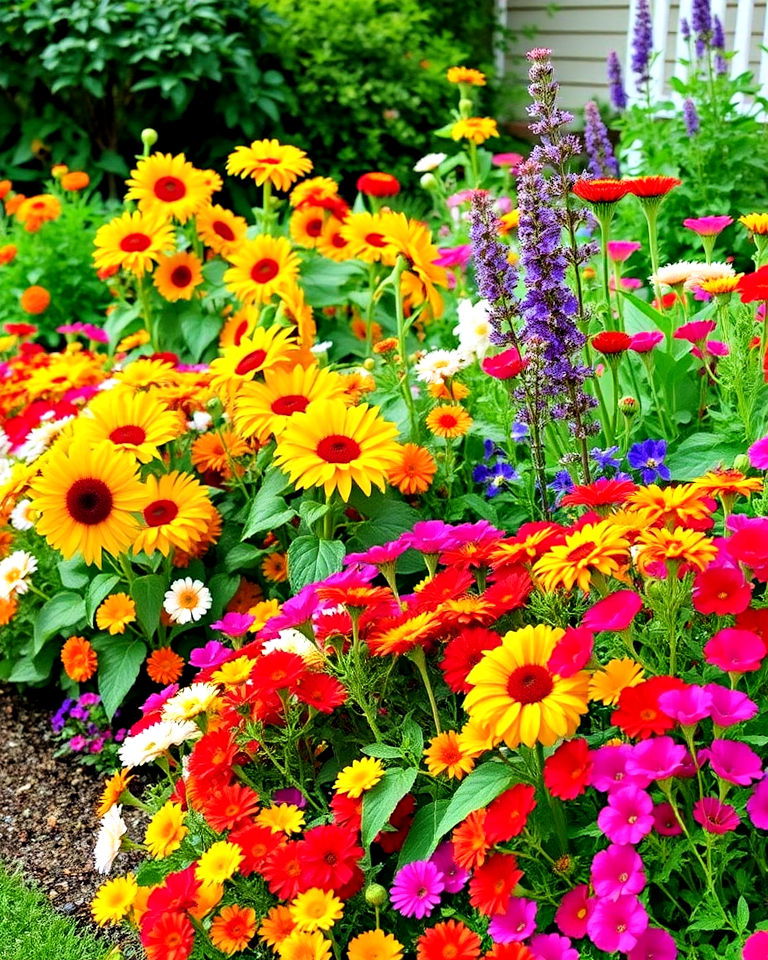 garden with vibrant flower beds - 25 Sensory Garden Ideas