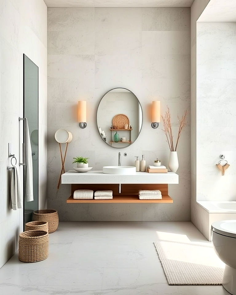 geometric concrete tiles for bathroom - 30 Concrete Bathroom Ideas
