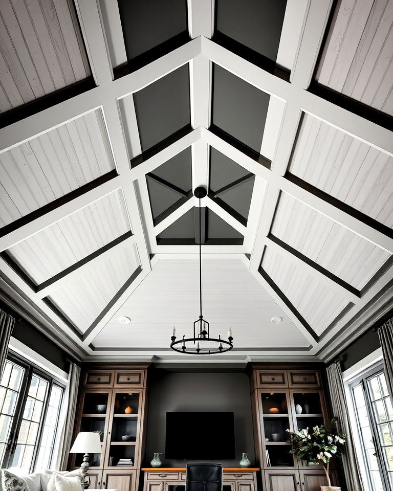 geometric design on vaulted ceiling - 40 Vaulted Ceiling Ideas