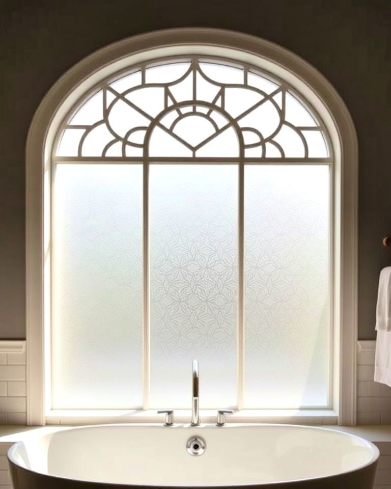 geometric grid windows above the bathtub - 20 Windows Above Bathtub Ideas