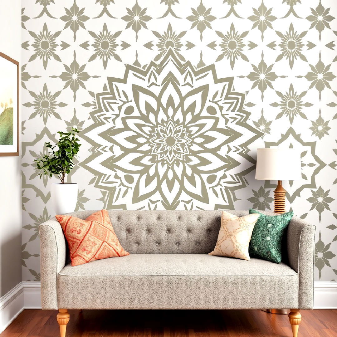 geometric stencil design for accent wall - 25 Geometric Accent Wall Ideas