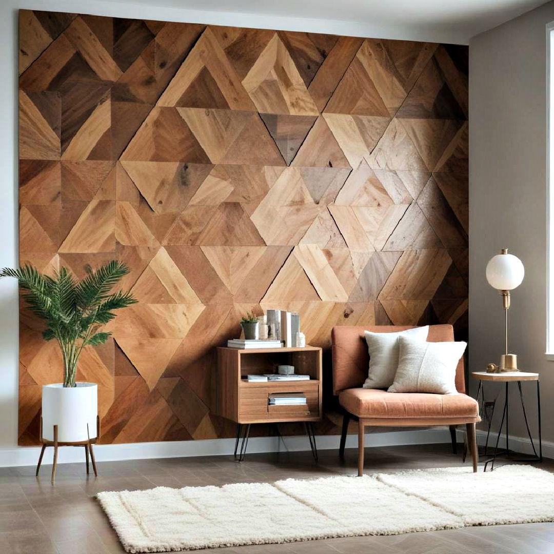 geometric wood panels accent wall - 25 Geometric Accent Wall Ideas