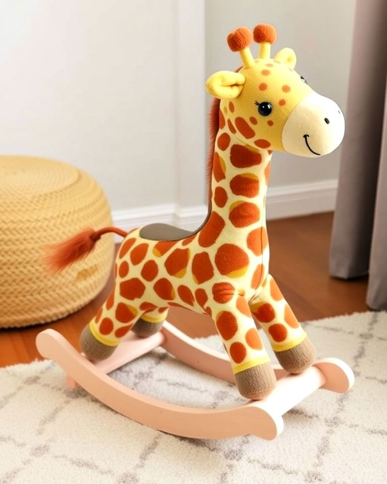 giraffe shaped rocking toy for nursery - 15 Giraffe Nursery Ideas