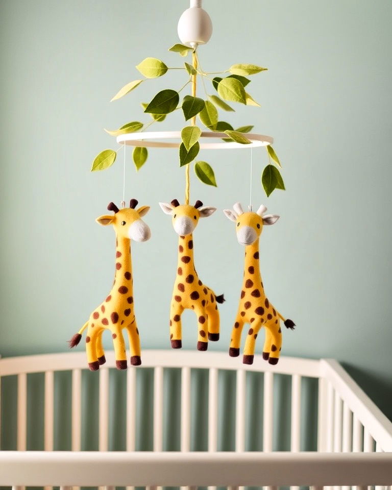 giraffe themed mobile for nursery - 15 Giraffe Nursery Ideas