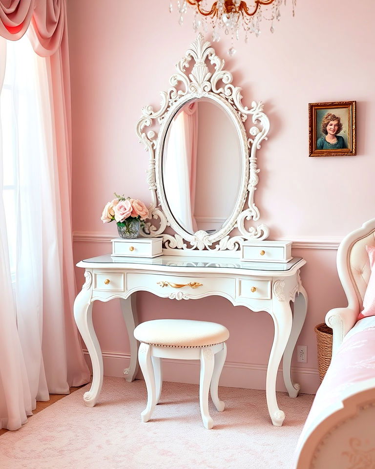 glamorous princess vanity table - 25 Princess Room Ideas