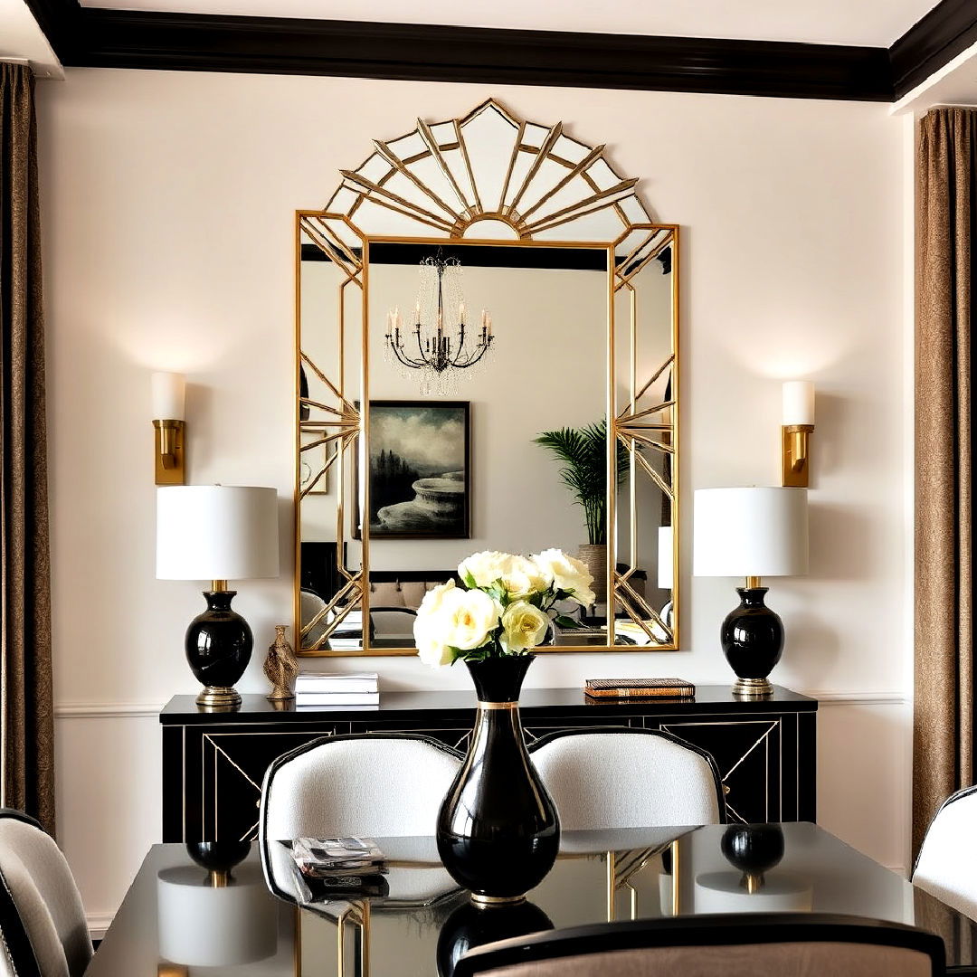glamourous art deco mirror for dining room - 25 Dining Room Mirror Ideas