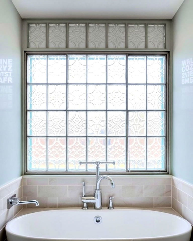 glass block window for timeless appeal - 20 Windows Above Bathtub Ideas