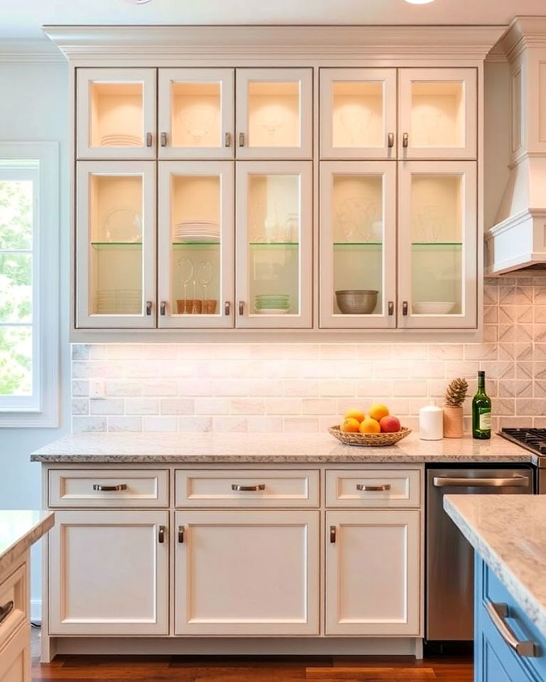 glass front kitchen cabinets - 15 Kitchen Cabinets With Glass Doors